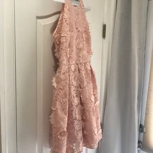 Ted Baker appliqué floral lt pink dress